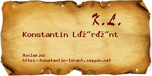 Konstantin Lóránt névjegykártya